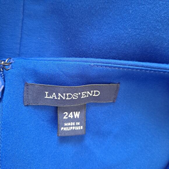 Set of 2 Lands' End Sleeveless Sheath Dress Blue & Olive Green Women's Size 24W - Picture 14 of 16